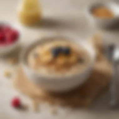 Oatmeal for Acid Reflux Relief A bowl of oatmeal topped with soothing ingredients for acid reflux relief