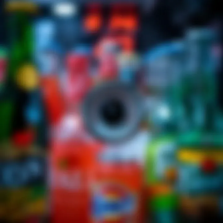 Selection of beverages with temperature gauge