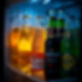 Chilled Sparkling Beverages Chilled sparkling beverages in a fridge