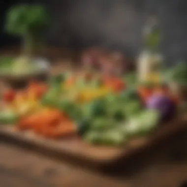 Colorful Low-Carb Vegetables Colorful low-carb vegetables on a wooden table