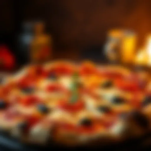 A beautifully baked pizza with an artisanal crust