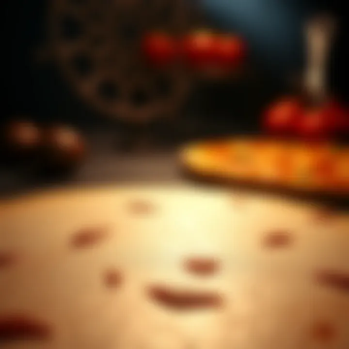 Close-up of a pizza stone showing its surface texture