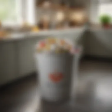 Effective Waste Management in the Kitchen A well-organized kitchen space featuring a labeled scrap bucket, illustrating effective waste management.