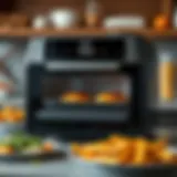 Oster Extra Large French Door Air Fryer Toaster Oven showcasing its sleek design