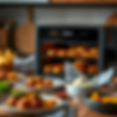 Diverse Meals Cooked in the Oster Extra Large Air Fryer Toaster Oven A variety of meals prepared in the appliance