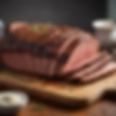 Sliced brisket showcasing tender texture and juicy layers