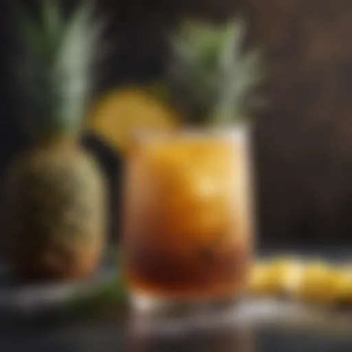 Vibrant Pineapple Mai Tai garnished with fresh mint and pineapple slice
