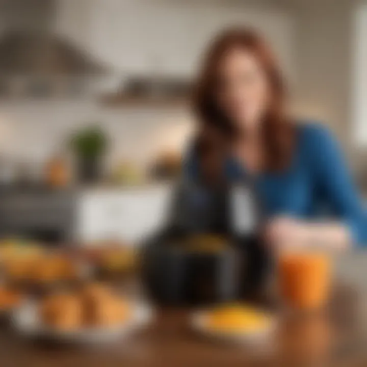 User enjoying the versatility of the Pioneer Woman air fryer in the kitchen