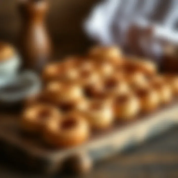 Rustic Display of Mini Donuts A rustic wooden board adorned with an array of plain mini donuts