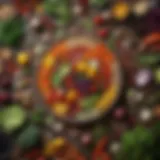 Vibrant assortment of fresh vegetables and grains