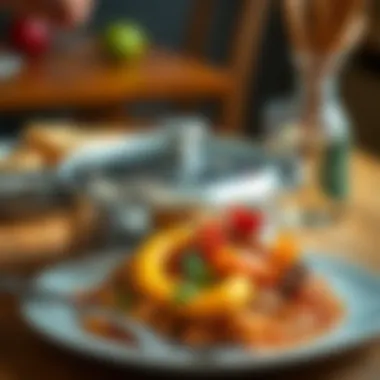 A beautifully plated dish prepared in a non-stick pot with a lid