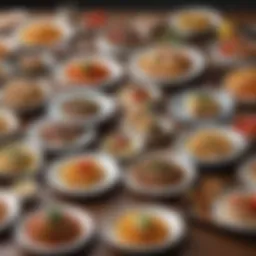A vibrant array of gourmet lunches showcasing variety and color