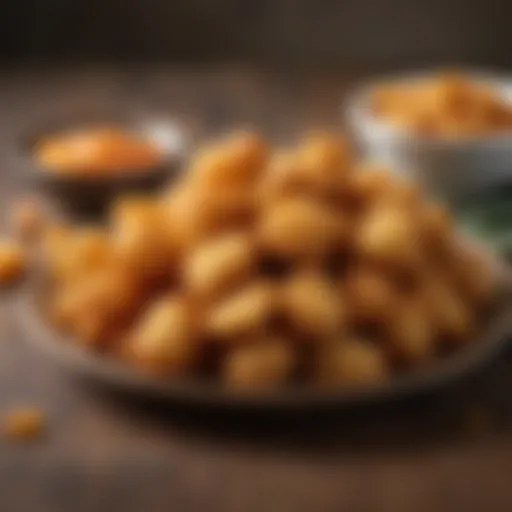 Crispy air fried snacks served on a plate