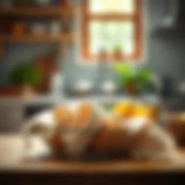 Eco-friendly quick dry dish towel in sustainable kitchen environment