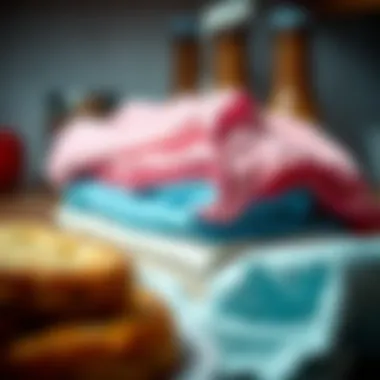 Variety of materials used in quick dry dish towels displayed