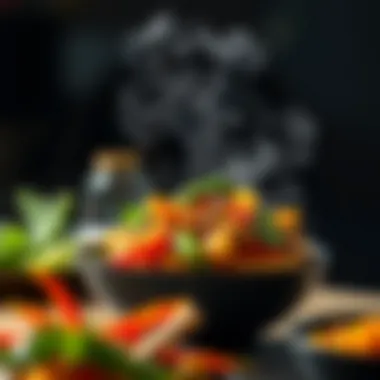 Stir-Fried Vegetable Harmony A steaming bowl of vegetable stir-fry with colorful ingredients