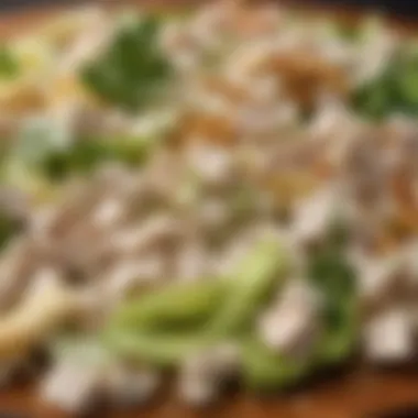 Key Ingredients Close-up of key ingredients for chicken salad including chicken, celery, and mayo