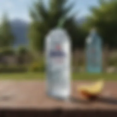 Close-up of a refreshing spiked seltzer can with a backdrop of outdoor leisure.