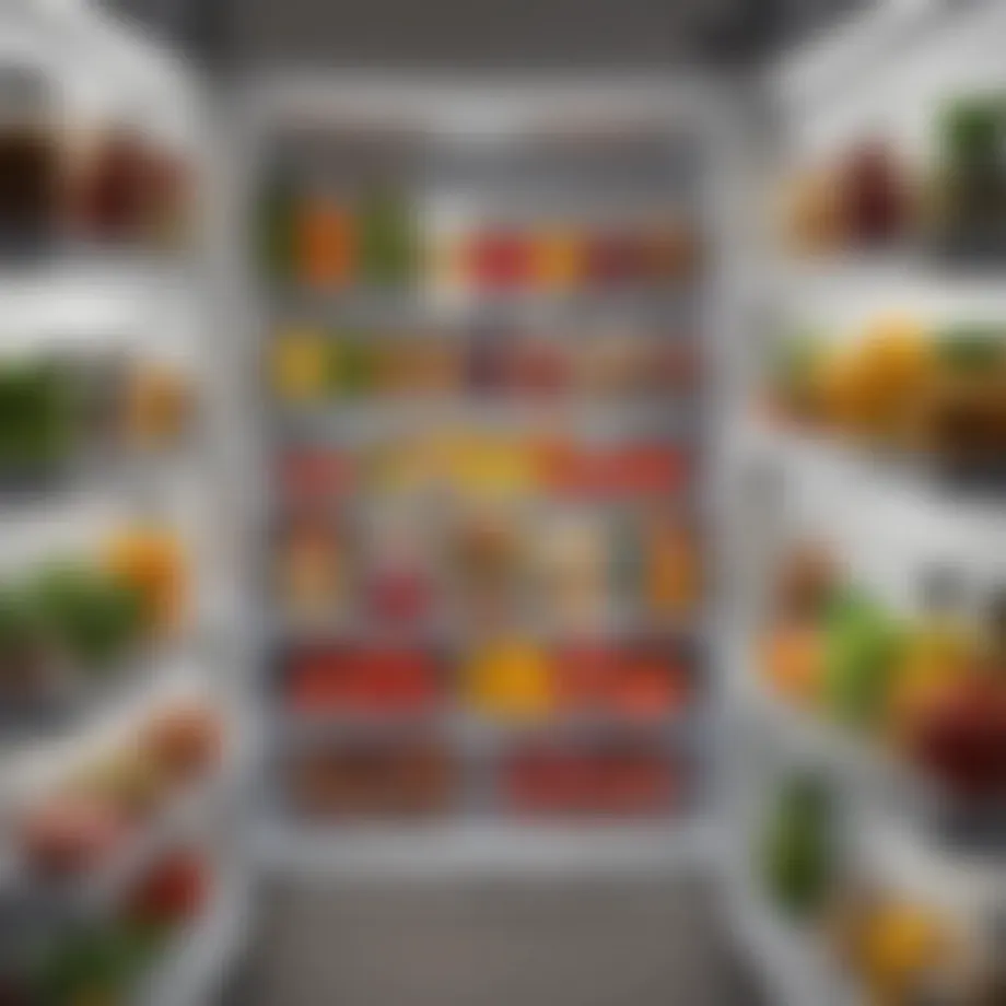An organized refrigerator showcasing various food categories