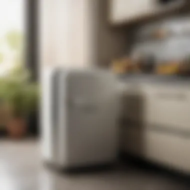 Elegant retro mini fridge in a modern kitchen setting