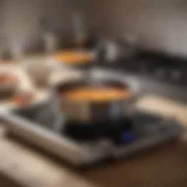 Safety Protocols in Induction Cooking Safe cooking environment with induction cooktop