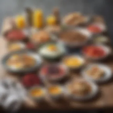 A close-up of a wholesome Scandinavian breakfast spread