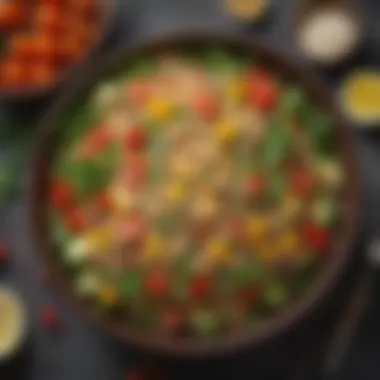 Quinoa Salad with Fresh Vegetables A vibrant bowl of quinoa salad with fresh vegetables