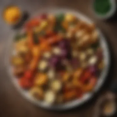 Colorful Roasted Vegetables Platter A colorful assortment of roasted vegetables on a platter