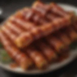 A platter of smoky links wrapped in crispy bacon
