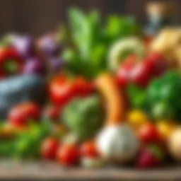 Vibrant assortment of fresh vegetables and herbs