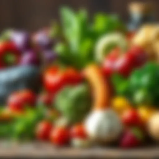 Fresh Ingredients for Vitality Vibrant assortment of fresh vegetables and herbs