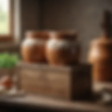 Durable ceramic sourdough container with a rustic finish