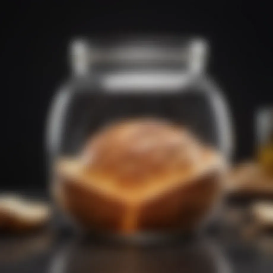 Elegant glass sourdough container showcasing the fermentation process