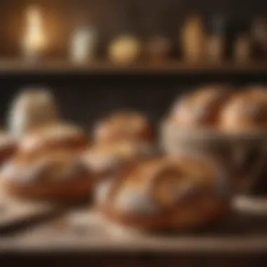 An assortment of sourdough bread variations on a rustic table