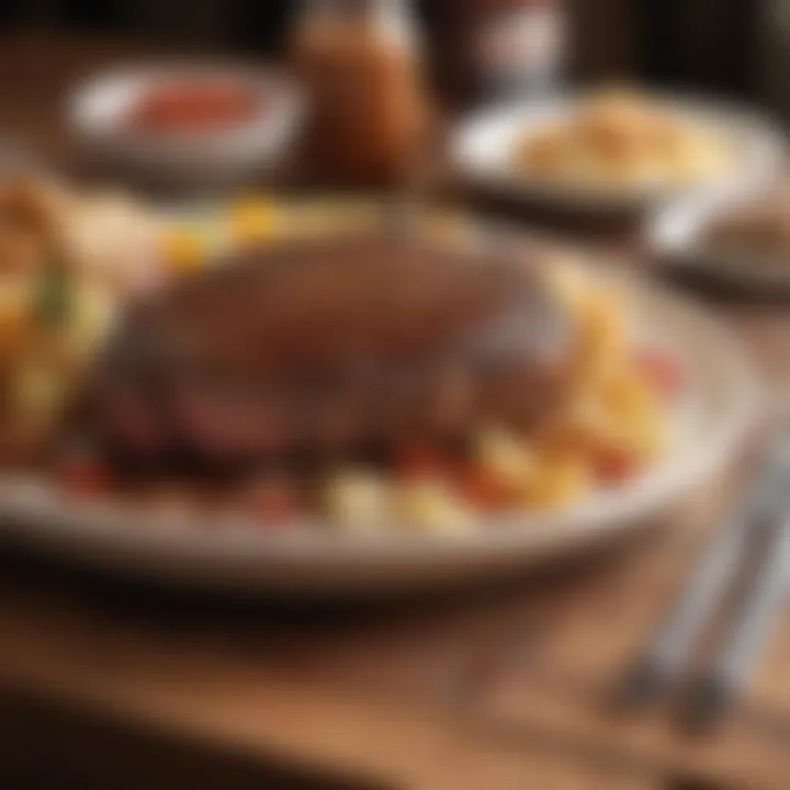 A table set for a steak dinner featuring Texas Roadhouse steak seasoning.