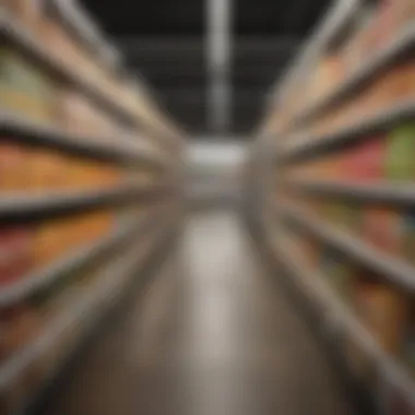 Selection of low carb packaged food items in a grocery store