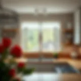 A well-ventilated kitchen space with windows open