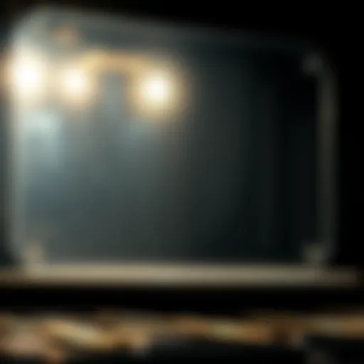 Shimmering clean oven door glass reflecting bright kitchen light