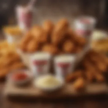 A vibrant infographic illustrating the nutritional content of KFC's tenders.