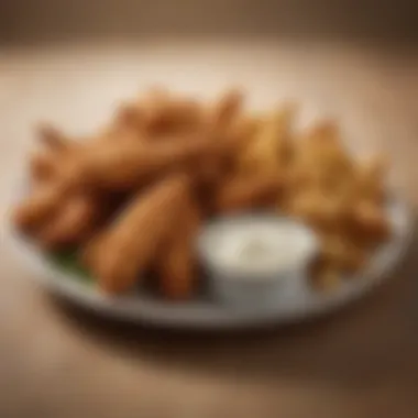 Regional Tender Varieties Regional variations of KFC tenders presented on a platter.