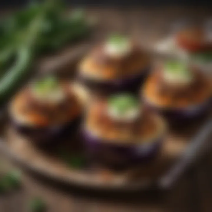 A vibrant array of stuffed eggplant showcasing creative fillings