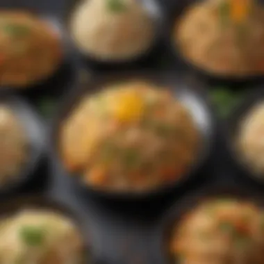 Refried Rice Variations An artistic display of traditional and modern refried rice variations