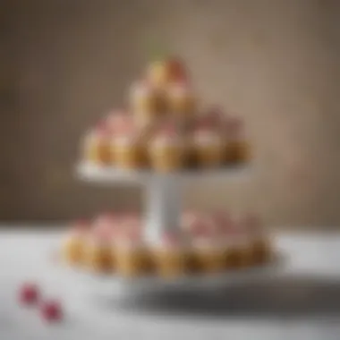 A beautifully presented mini cupcake tower showcasing various flavors.