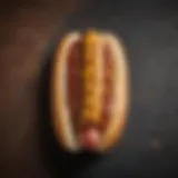 Close-up of perfectly seared hot dog with grill marks