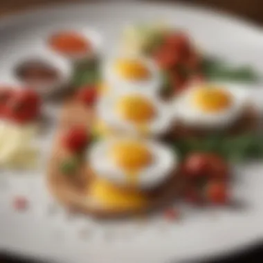 Gourmet Toppings for Poached Eggs An array of toppings and seasonings alongside poached eggs