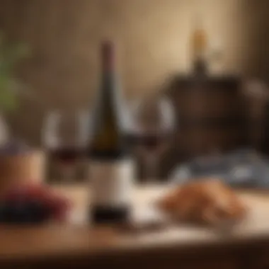 Curated Wine Experience A beautifully arranged wine setting with bottle and cup