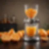 Elegant citrus juicer with fresh oranges