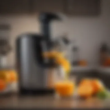 High-performance electric juicer in action