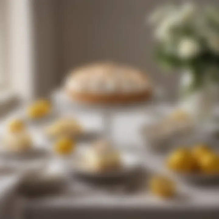 An elegant table setting featuring lemon meringue pie