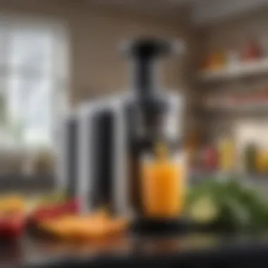Advanced Juicing Equipment A state-of-the-art juicer showcasing its design and functionality